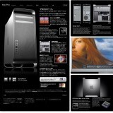 <strong>Apple / MacPro page / 2007</strong> <br>My favorite Apple site of all time. The Mac Pro is the Mac-Daddy, if you will, of Apple products. It screams bad-ass. The Mac Pro's taking over of the entire left side of the frontpage was my spin on showing off the power of this monster. I moved every pixel and tweaked nearly every line of HTML and CSS on this site. I also art directed the Flash-piece for the Design page - showcasing the raw horsepower.